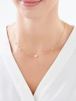 Apart Naszyjnik z żółtego i białego złota z brylantami - 0,21 ct - próba 585< Naszyjniki