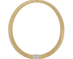 Clearance Apart Naszyjnik z żółtego i białego złota z brylantami - 45 cm - 0,54 ct - próba 750