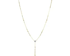 Discount Apart Naszyjnik z żółtego i białego złota z diamentem - 0,005 ct - próba 585