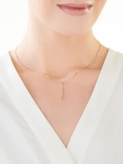 Discount Apart Naszyjnik z żółtego i białego złota z diamentem - 0,005 ct - próba 585