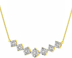 Outlet Apart Naszyjnik z żółtego i białego złota z brylantami - 0,39 ct - próba 585