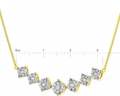 Outlet Apart Naszyjnik z żółtego i białego złota z brylantami - 0,39 ct - próba 585
