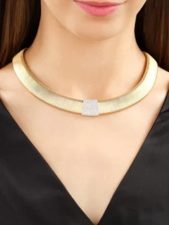 Apart Naszyjnik z żółtego i białego złota z brylantami - 45 cm - 1,04 ct - próba 750< Wszystkie