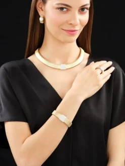 Apart Naszyjnik z żółtego i białego złota z brylantami - 45 cm - 1,04 ct - próba 750< Wszystkie