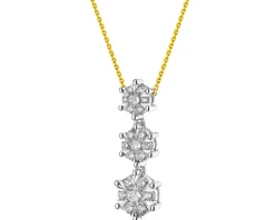 Sale Apart Naszyjnik z żółtego i białego złota z brylantami - 0,37 ct - próba 585