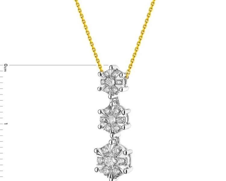 Sale Apart Naszyjnik z żółtego i białego złota z brylantami - 0,37 ct - próba 585