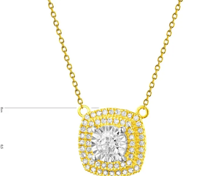 Outlet Apart Naszyjnik z żółtego i białego złota z diamentami - 0,23 ct - próba 585