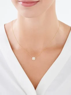 Outlet Apart Naszyjnik z żółtego i białego złota z diamentami - 0,23 ct - próba 585