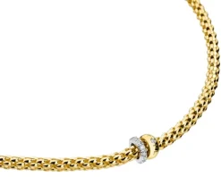 Best Apart Naszyjnik z żółtego i białego złota z brylantami - 43 cm - 0,29 ct - próba 750