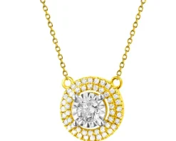 Best Apart Naszyjnik z żółtego i białego złota z diamentami - 0,21 ct - próba 585