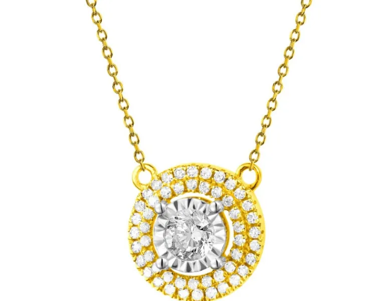 Best Apart Naszyjnik z żółtego i białego złota z diamentami - 0,21 ct - próba 585