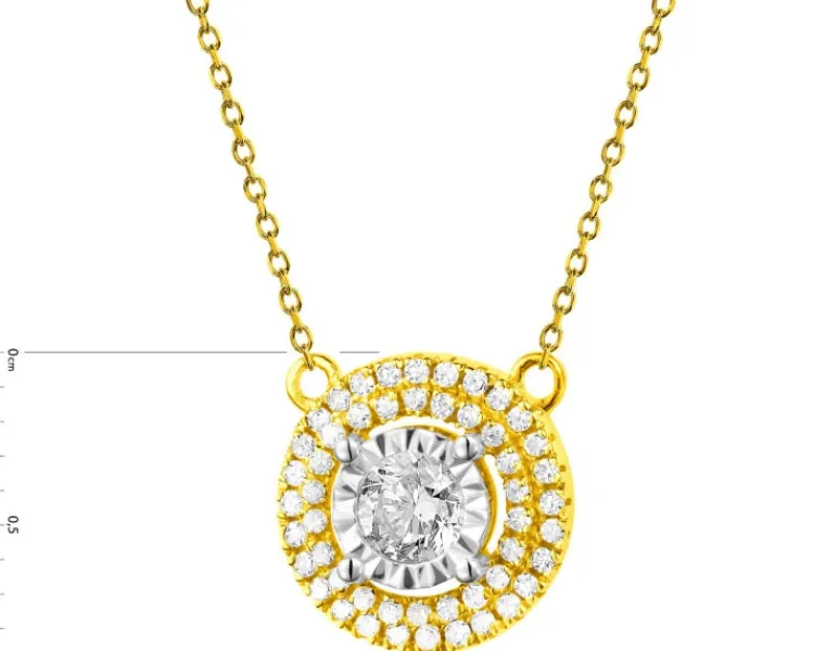 Best Apart Naszyjnik z żółtego i białego złota z diamentami - 0,21 ct - próba 585