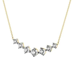 Outlet Apart Naszyjnik z żółtego i białego złota z brylantami - 0,33 ct - próba 585