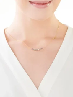 Outlet Apart Naszyjnik z żółtego i białego złota z brylantami - 0,33 ct - próba 585