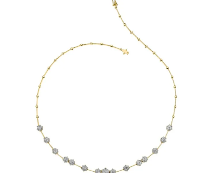Discount Apart Naszyjnik z żółtego i białego złota z brylantami - 43 cm - 2,00 ct - próba 585