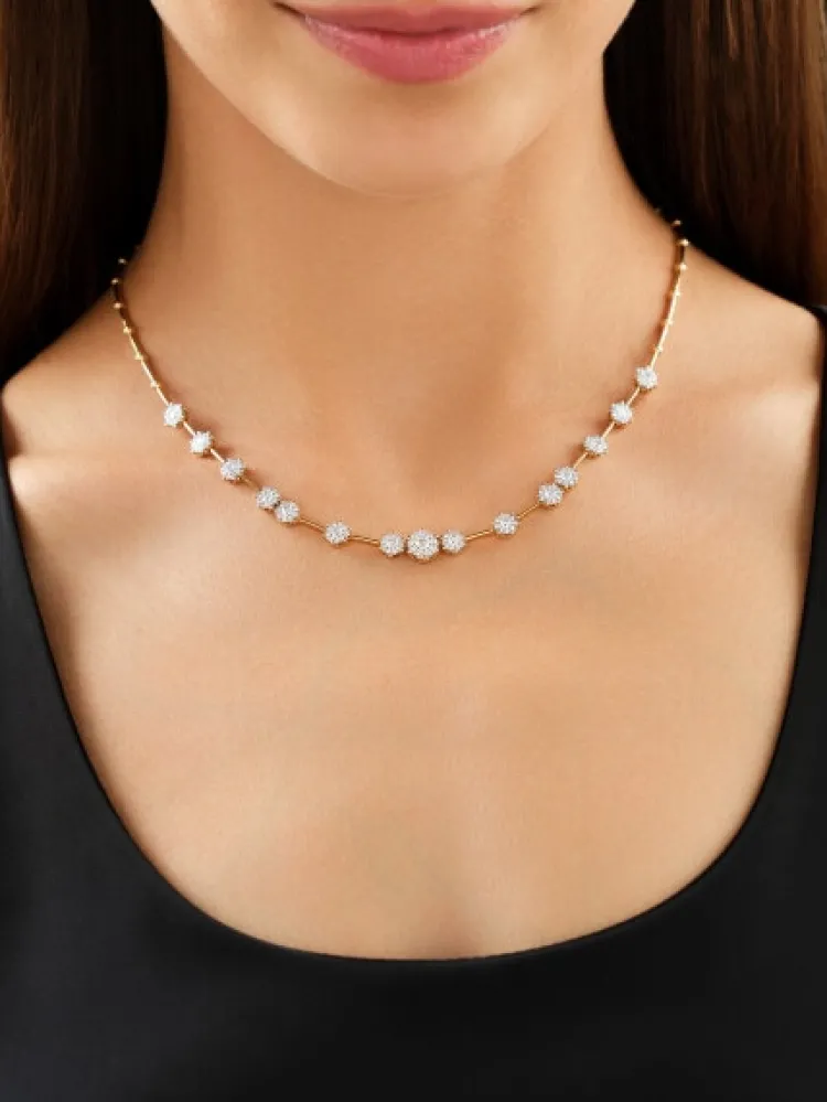 Discount Apart Naszyjnik z żółtego i białego złota z brylantami - 43 cm - 2,00 ct - próba 585