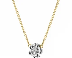 Online Apart Naszyjnik z żółtego i białego złota z brylantem - 0,05 ct - próba 585