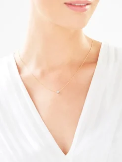 Online Apart Naszyjnik z żółtego i białego złota z brylantem - 0,05 ct - próba 585