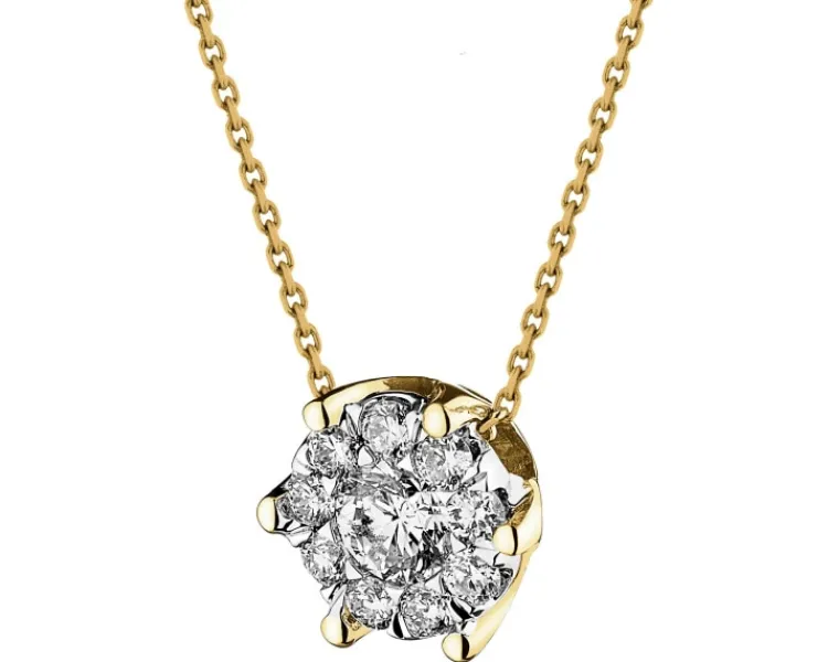 Apart Naszyjnik z żółtego i białego złota z brylantami - 0,22 ct - próba 585< Naszyjniki