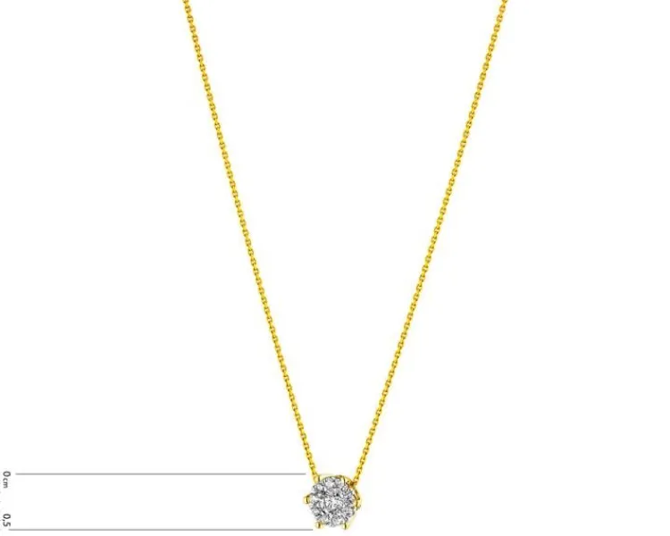 Apart Naszyjnik z żółtego i białego złota z brylantami - 0,22 ct - próba 585< Naszyjniki