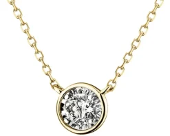 Discount Apart Naszyjnik z żółtego i białego złota z brylantem - 0,08 ct - próba 585