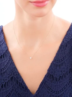 Discount Apart Naszyjnik z żółtego i białego złota z brylantem - 0,08 ct - próba 585