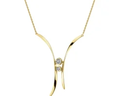 Sale Apart Naszyjnik z żółtego złota z brylantami - 0,02 ct - próba 375