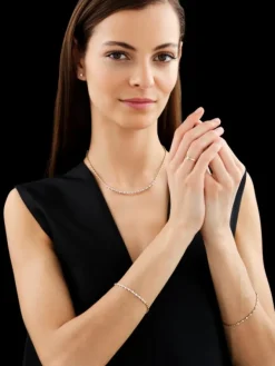 New Apart Naszyjnik z żółtego złota z brylantami - 45 cm - 0,35 ct - próba 585