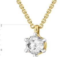 Online Apart Naszyjnik z żółtego złota z brylantem laboratoryjnym - 0,21 ct - próba 585