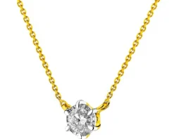 Best Apart Naszyjnik z żółtego złota z brylantem - 0,14 ct - próba 585