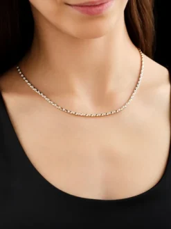 Clearance Apart Naszyjnik z żółtego złota z brylantami - 45 cm - 0,45 ct - próba 585