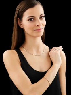 Clearance Apart Naszyjnik z żółtego złota z brylantami - 45 cm - 0,45 ct - próba 585