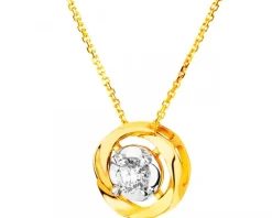 Clearance Apart Naszyjnik z żółtego złota z brylantem - 0,18 ct - próba 585