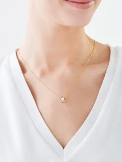 Clearance Apart Naszyjnik z żółtego złota z brylantem - 0,18 ct - próba 585