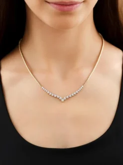 Apart Naszyjnik z żółtego złota z brylantami - 43 cm - 0,47 ct - próba 585< Wszystkie