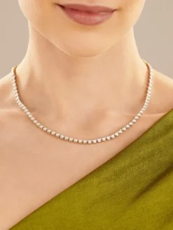 Online Apart Naszyjnik z żółtego złota z brylantami - 45 cm, - 2,08 ct - próba 585