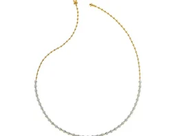 New Apart Naszyjnik z żółtego złota z brylantami - 45 cm - 0,87 ct - próba 585