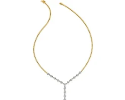 Outlet Apart Naszyjnik z żółtego złota z brylantami - 45 cm - 1,03 ct - próba 585