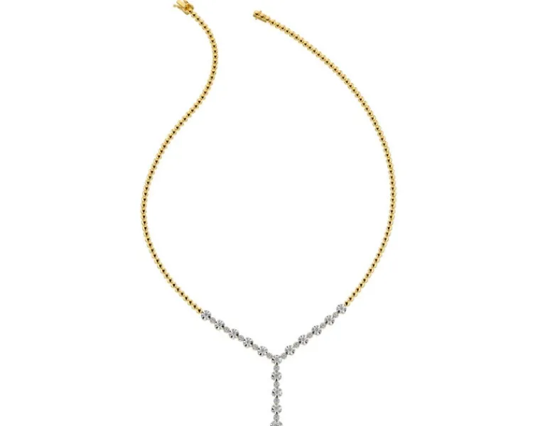 Outlet Apart Naszyjnik z żółtego złota z brylantami - 45 cm - 1,03 ct - próba 585