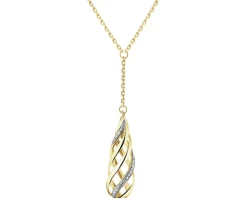 Best Apart Naszyjnik z żółtego złota z brylantem - 0,003 ct - próba 375