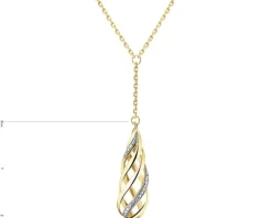 Best Apart Naszyjnik z żółtego złota z brylantem - 0,003 ct - próba 375