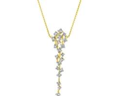 Clearance Apart Naszyjnik z żółtego złota z brylantami - 0,75 ct - próba 585