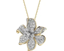 Apart Naszyjnik z żółtego złota z brylantami - kwiat - 0,65 ct - próba 585< Wszystkie