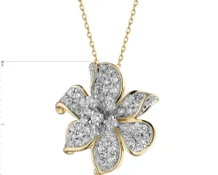 Apart Naszyjnik z żółtego złota z brylantami - kwiat - 0,65 ct - próba 585< Wszystkie