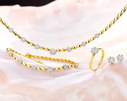 Discount Apart Naszyjnik z żółtego złota z brylantami - 0,63 ct - próba 585