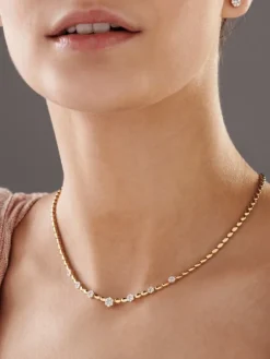 Discount Apart Naszyjnik z żółtego złota z brylantami - 0,63 ct - próba 585