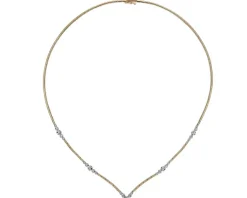 Online Apart Naszyjnik z żółtego złota z brylantami - 43 cm - 0,28 ct - próba 585