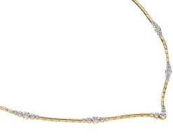 Online Apart Naszyjnik z żółtego złota z brylantami - 43 cm - 0,28 ct - próba 585