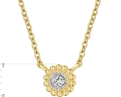 New Apart Naszyjnik z żółtego złota z brylantem - 0,03 ct - próba 375