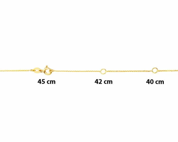Discount Apart Naszyjnik z żółtego złota z czarnymi diamentami - 0,06 ct - próba 375